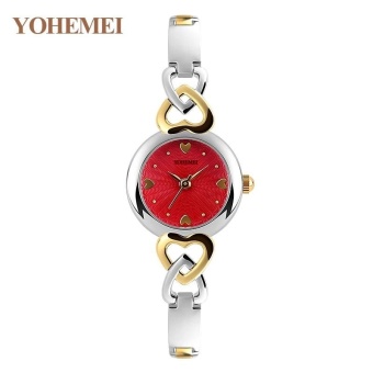 YOHEMEI 0194 Luxury Brand Women Fashion Quartz Watches Ladies Waterproof Casual Watch - Red - intl  