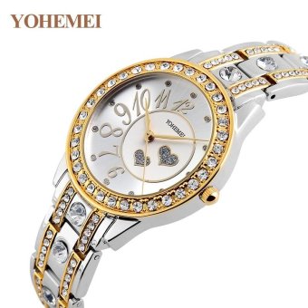 YOHEMEI 0195 Women Alloy Strap Bracelet Watch Ladies Casual Waterproof Quartz Watch - Silver  