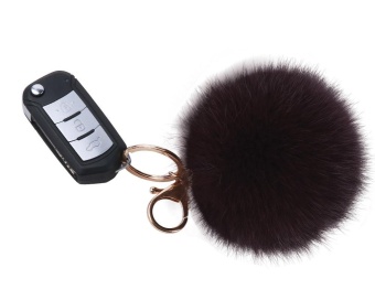 Gambar yongcai Novelty Artificial Fur Ball Charm Key Chain For Car KeyRing Or Bag, Dark Coffee   intl