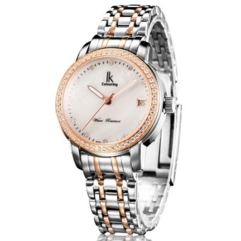 Yugos Top Brand IK Colouring Women Automatic Watch With Two-toneBracelet And Stone Set Bezel MZ9IW - intl  