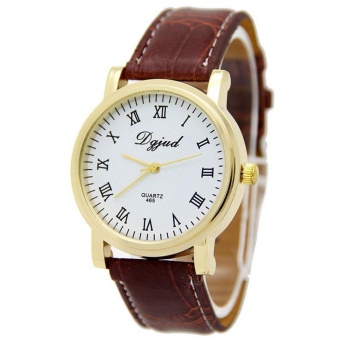 Yumite bamboo pattern watch wholesale manufacturer diamond table fashion watch electronic watch selling single product round dial brown strap white dial - intl  