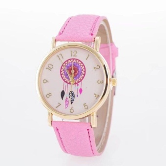 Yumite Blonde Fashion Foreign Trade Dreamer Ladies' Belt Watch Geneva Monkey Monkey Windmill Belt Ladies Watch Pink Bracelet White Flanger Pattern Dial - intl  