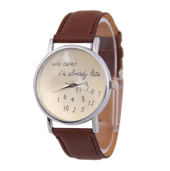 Yumite digital lychee pattern silver beard shell belt table candy color female models watch selling single product round dial brown strap white dial - intl  