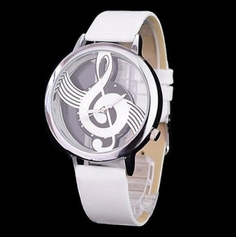 Yumite Korean male ladies watch double-sided hollow non-mechanical watch student casual notes with quartz watch white watch white dial - intl  
