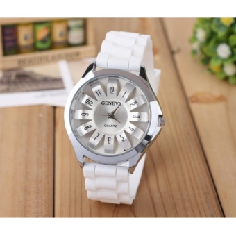 Yumite new sunflower quartz watch Geneva watch petal round watch silicone chrysanthemum watch white watch white dial - intl  