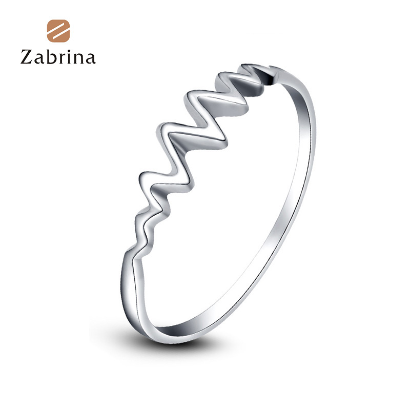 Cheap online ZabrinaS925 Korea Fashion Style perak bergelombang cincin