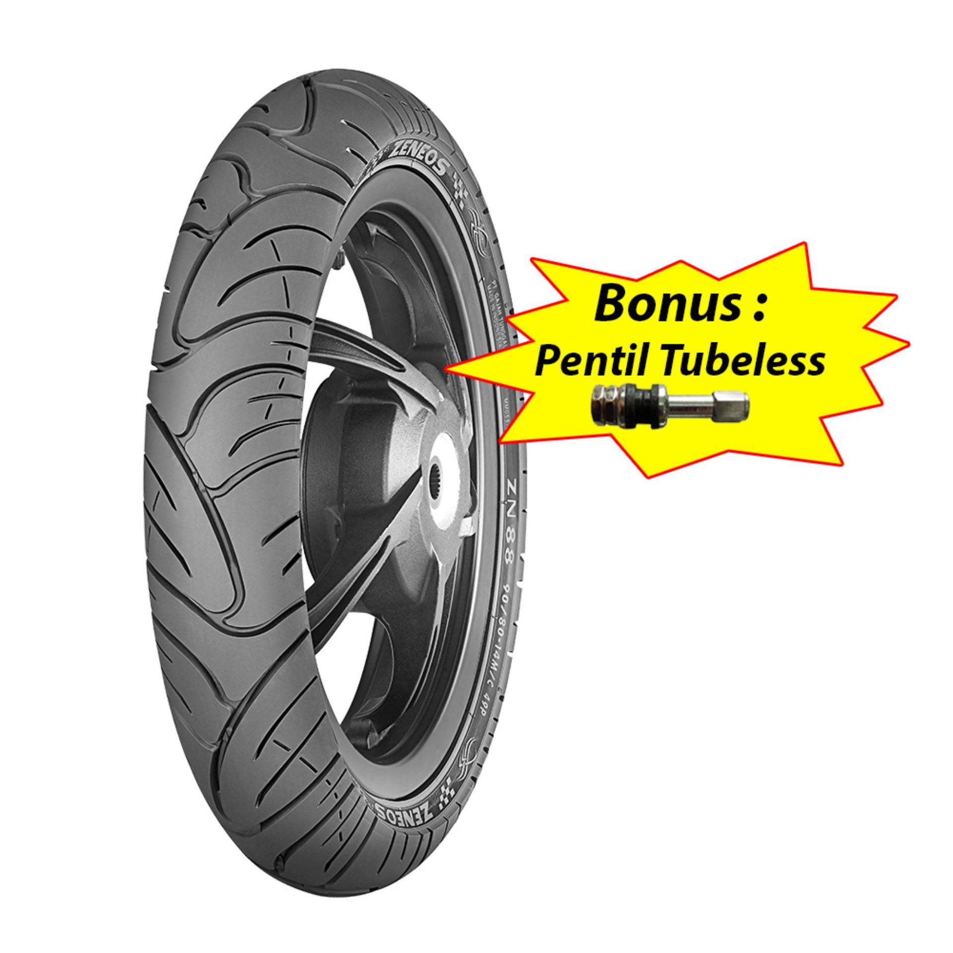 Zeneos ZN 88 80/90 - 16 Tubeless Ban Motor (Bonus Pentil Tubeless)