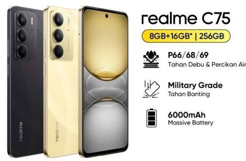 Realme C75 Nfc 8/256 & 8/128GB Octa-core 2.0 GHz Harga 1,820,000 Ringgit*Penghantaran Percuma