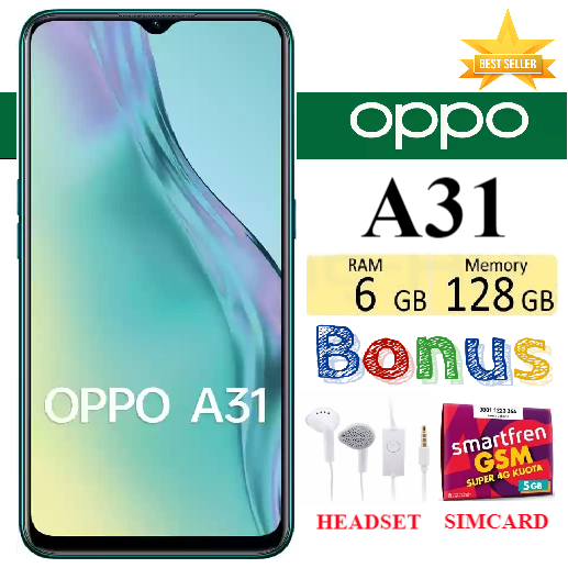 OPPO A31 RAM 6/128 GB FULLSET Bergaransi - FREE SIM CARD - PROMO Harga  1,350,000 Ringgit*Penghantaran Percuma