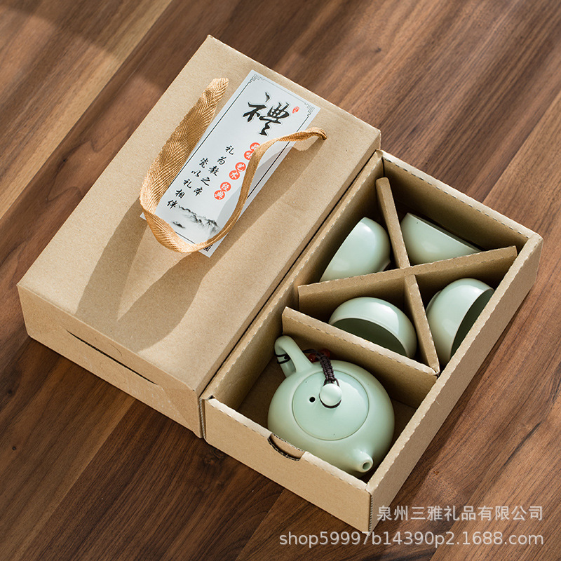 Teko Cangkir Teh Set - Chinese Tea Set Ceramic + Free hadiah box