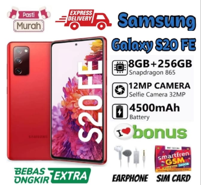Samsung Galaxy S20 FE 8GB/256GB | Exynos 990 | 4500mAh Fast Charging | Original - Bergaransi FULLSET Harga  3,520,000 Ringgit*Penghantaran Percuma