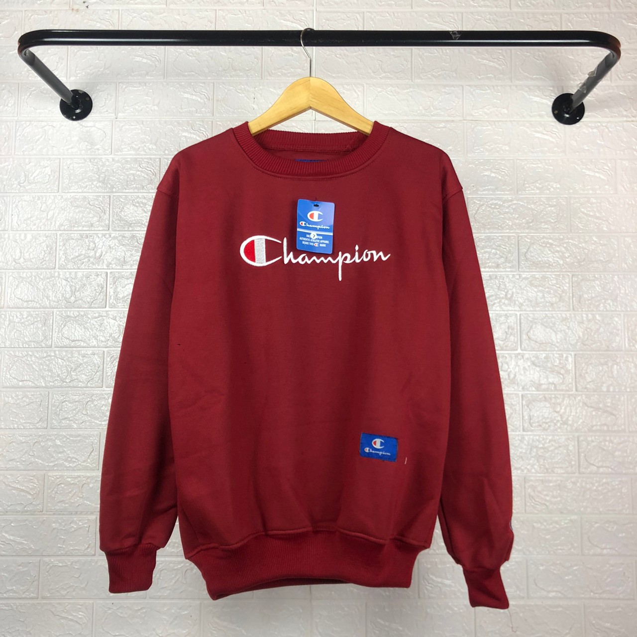 Sweater Hoodie champion crewneck scrip 