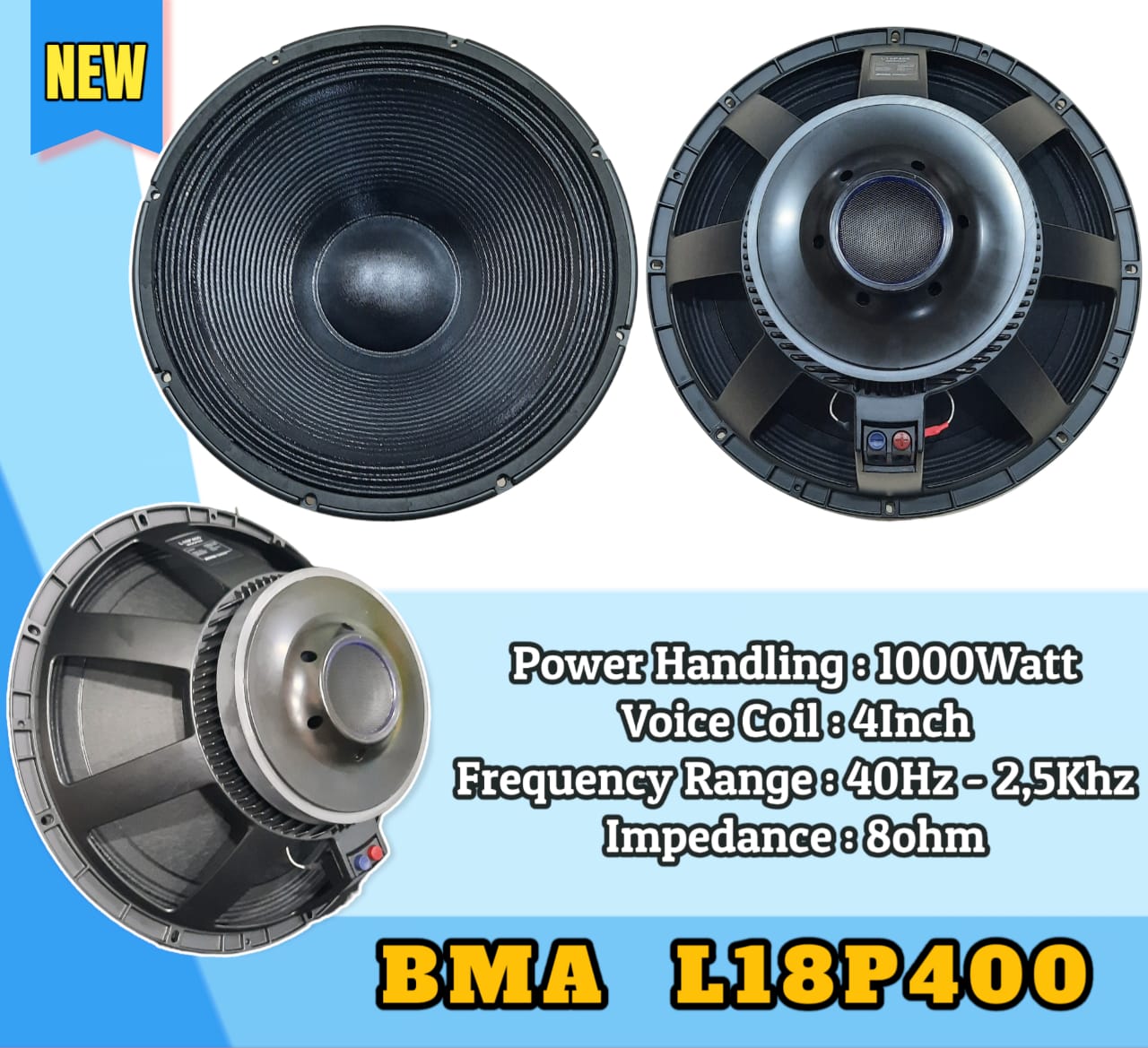SPEAKER KOMPONEN 18 INCH BMA L18P400 Speaker Output Stereo