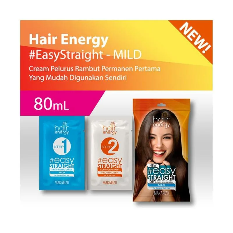 Makarizo Hair Energy Easy Straight DIY 2 Step Permanent Hair Straightening Kit Strong 80mL Lazada Indonesia