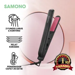 SAMONO 2IN1 Catok Rambut Lurus dan Curly Plat Keramik Garansi Resmi 1 Tahun SW-HS01