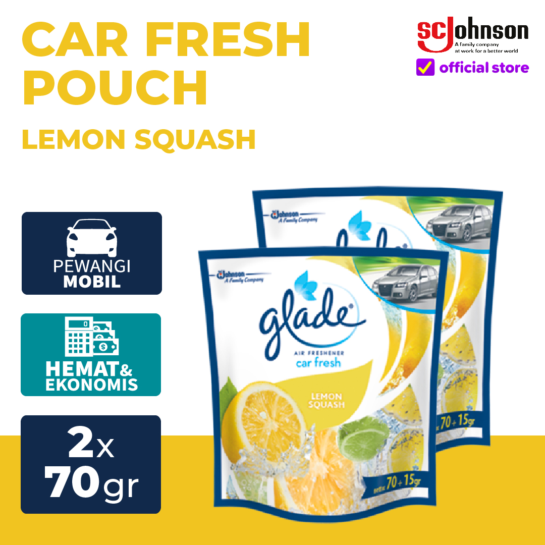 [Dapat 2 pcs] Glade Car Lemon Squash Refill 70gr Harga 24,020 rupiah*Gratis Ongkir