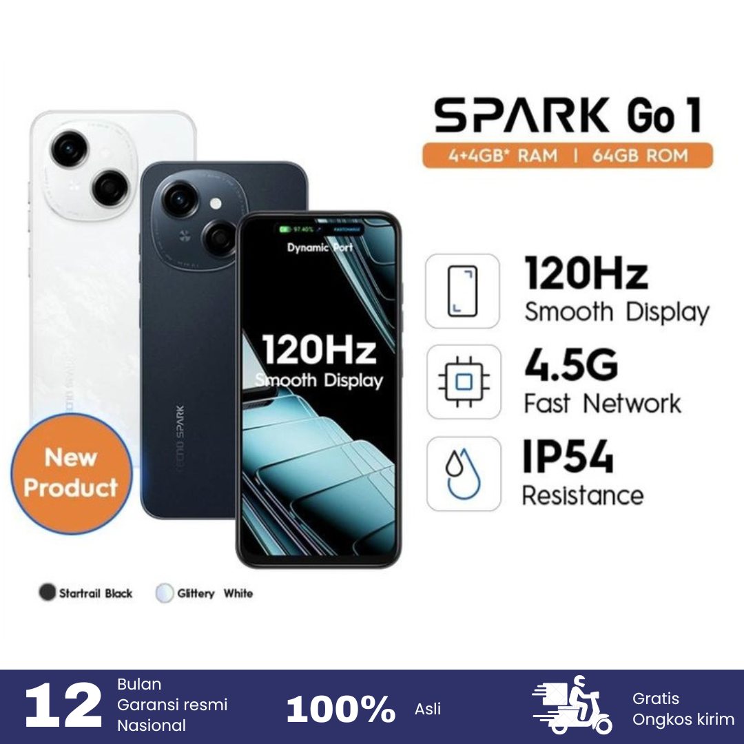 TECNO SPARK GO1 3/64 4/64 4/128 GARANSI RESMI Harga 1,020,000 rupiah*Gratis Ongkir