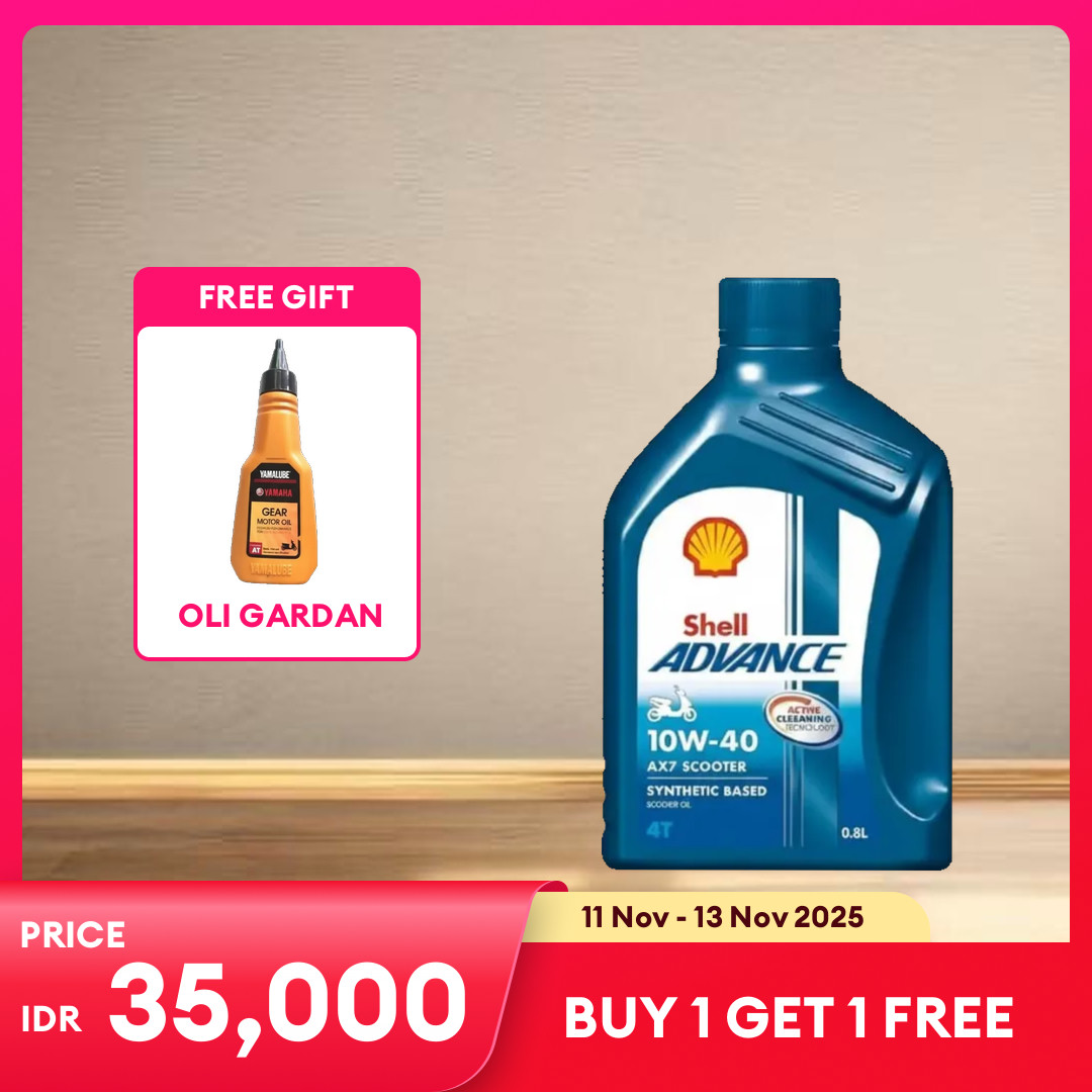 Shell AX7 oil promo 10W-40 plus Gardan Harga 35,000 rupiah*Gratis Ongkir