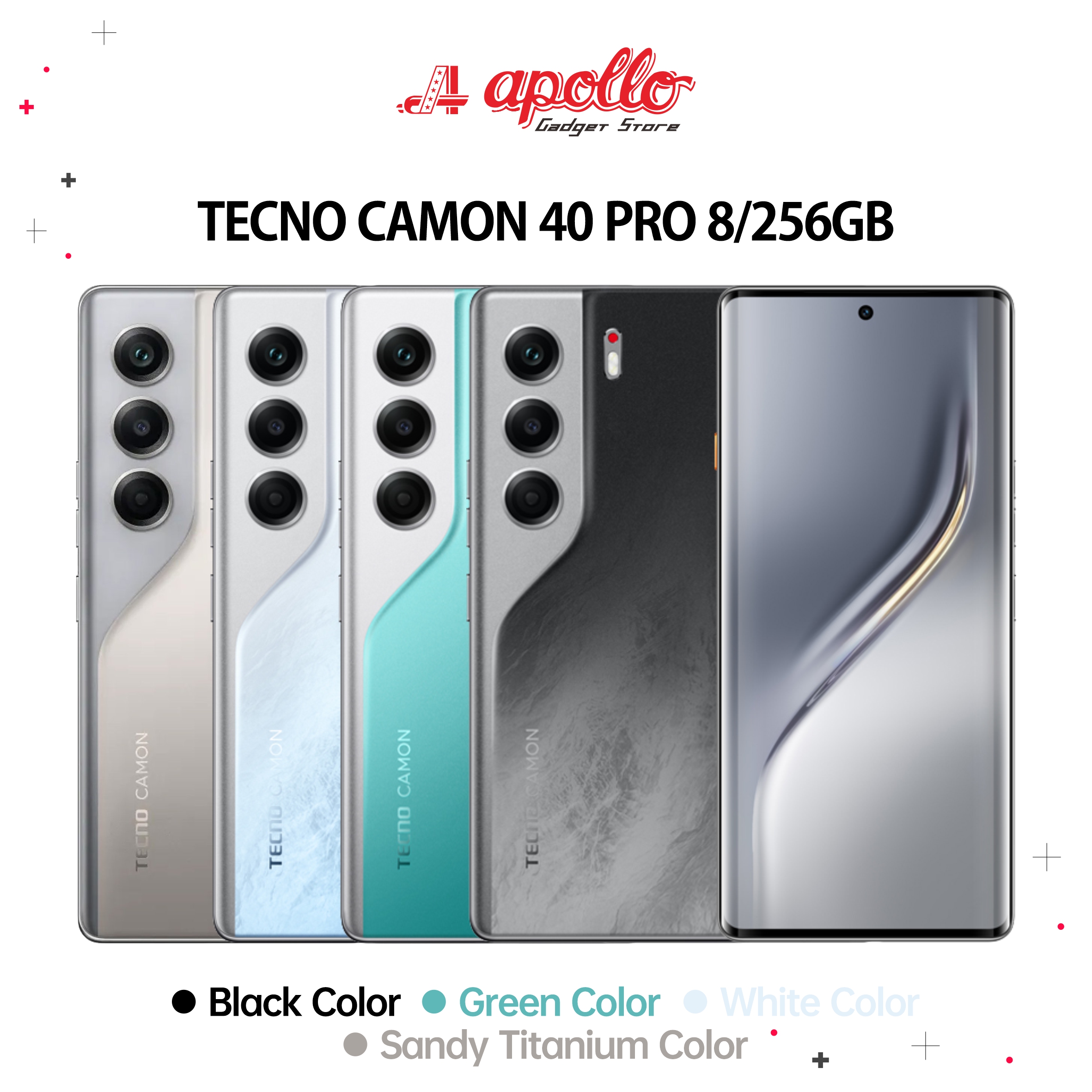 Tecno Camon 40 Pro 8/256GB Garansi Resmi Indonesia Harga  3,899,000 Ringgit*Penghantaran Percuma