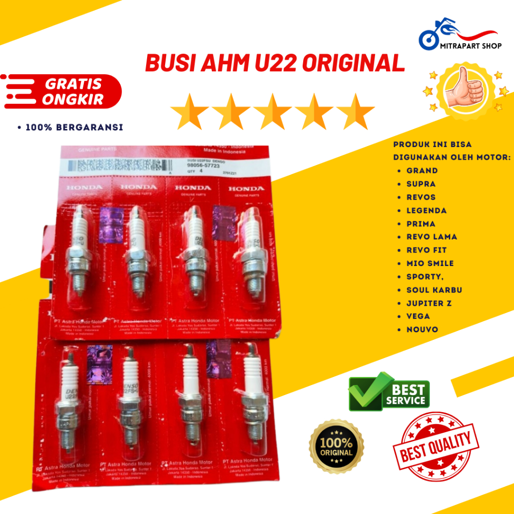 Busi AHM U22 Original Harga 27,500 rupiah*Gratis Ongkir