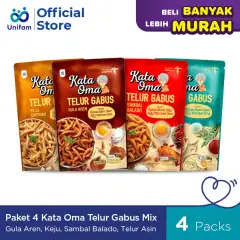4 Pack Kata Oma Telur Gabus (Telur Asin + Balado + Keju + Gula Aren) - Cemilan Kue Gabus 50 Gr