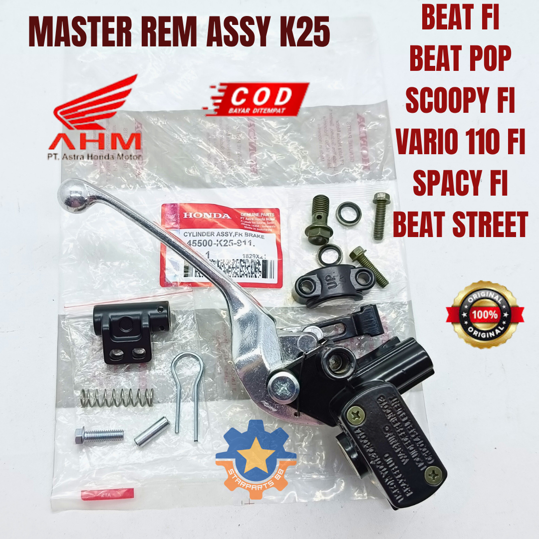 Master Brake Assy Honda K25 Beat Fi Pop Street Scoopy Fi Vario 110 Fi Spacy Fi Original Original Ahm Harga 377,200 rupiah*Gratis Ongkir