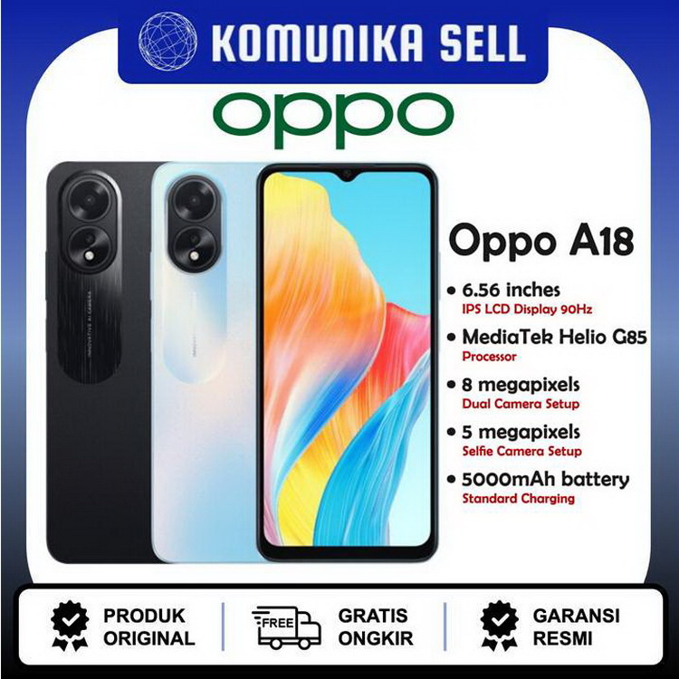 Oppo A18 - 4GB/128GB Harga  1,549,000 Ringgit*Penghantaran Percuma