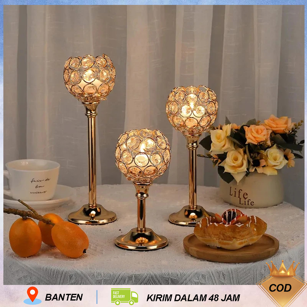 Local 3 in 1 four candles candle holders Cristal square candle holder set table party decoration, hote…