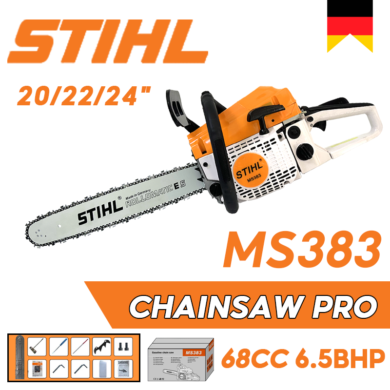 Mesin Gergaji Kayu Chain Saw MS 383 Ukuran 20/22/24 inch Gergaji Mesin Mini Harga  1,373,000 rupiah*Gratis Ongkir