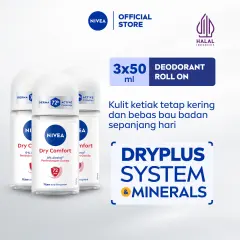 [PRE - ORDER] Pengiriman Mulai 09/05/2025] [Paket isi 3] NIVEA Personal Care Deodorant Dry Comfort Roll On 50ml