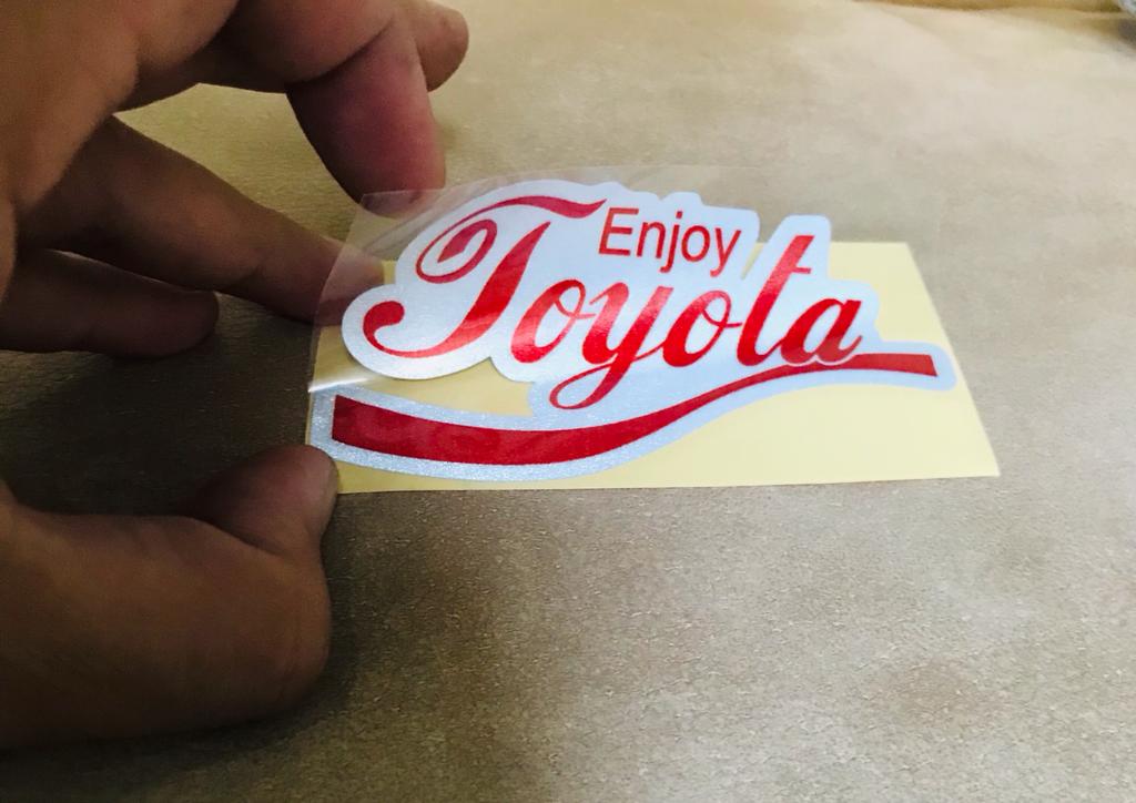 sticker cutting enjoy toyota ( uk 10 x 5.5 cm ) Harga 6,000 rupiah*Gratis Ongkir