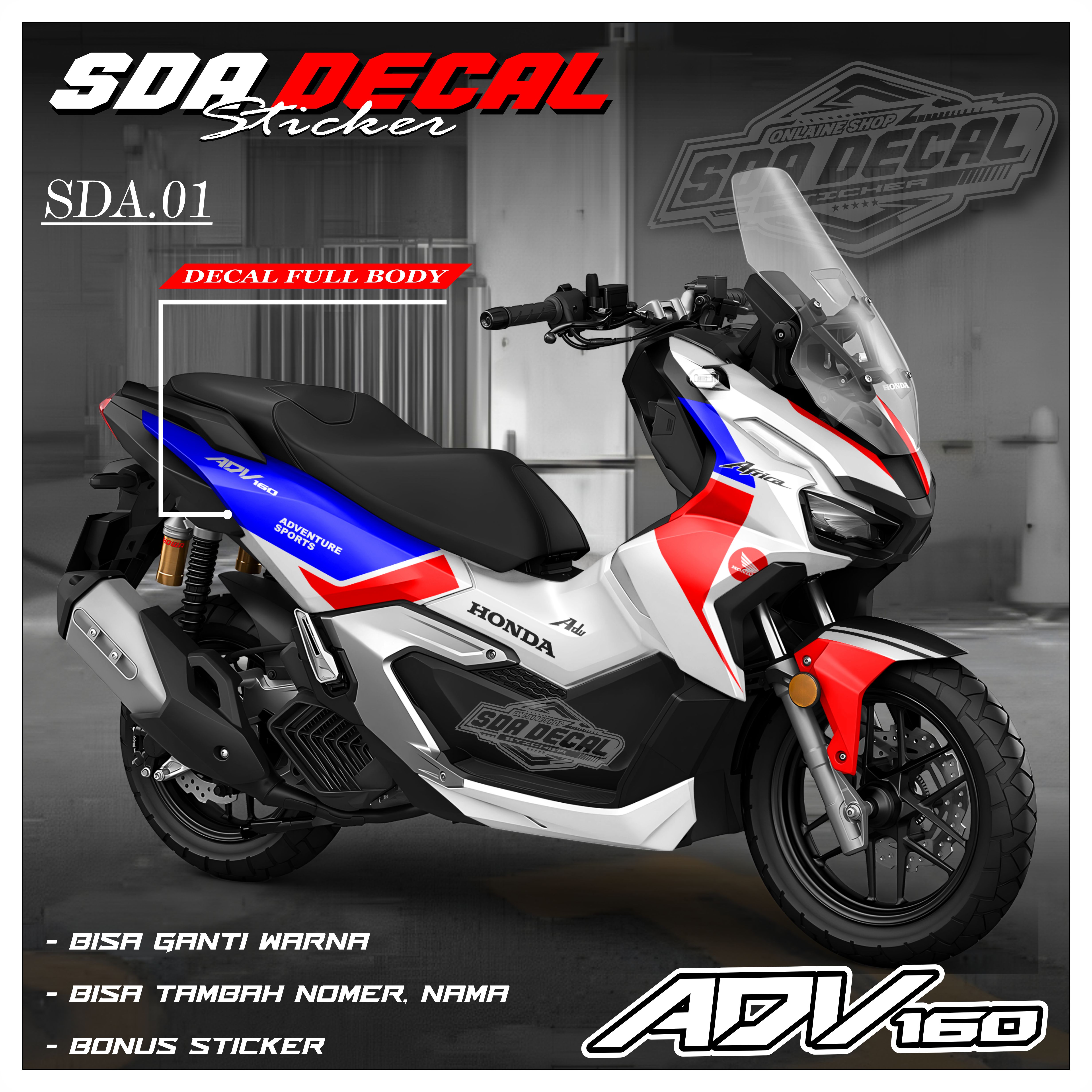(Cod) Decal Sticker Adv 160 Full Body - Sticker Variation of Adv 160 2022 - 2024 Full Body Sda.01 Harga 240,000 rupiah*Gratis Ongkir