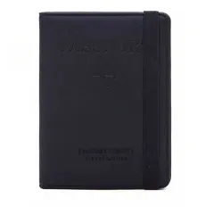 Hamlin Adnya Dompet Unisex Paspor Cover Card Holder Travel Wallet RFID Blocking Material Leather ORIGINAL - Black