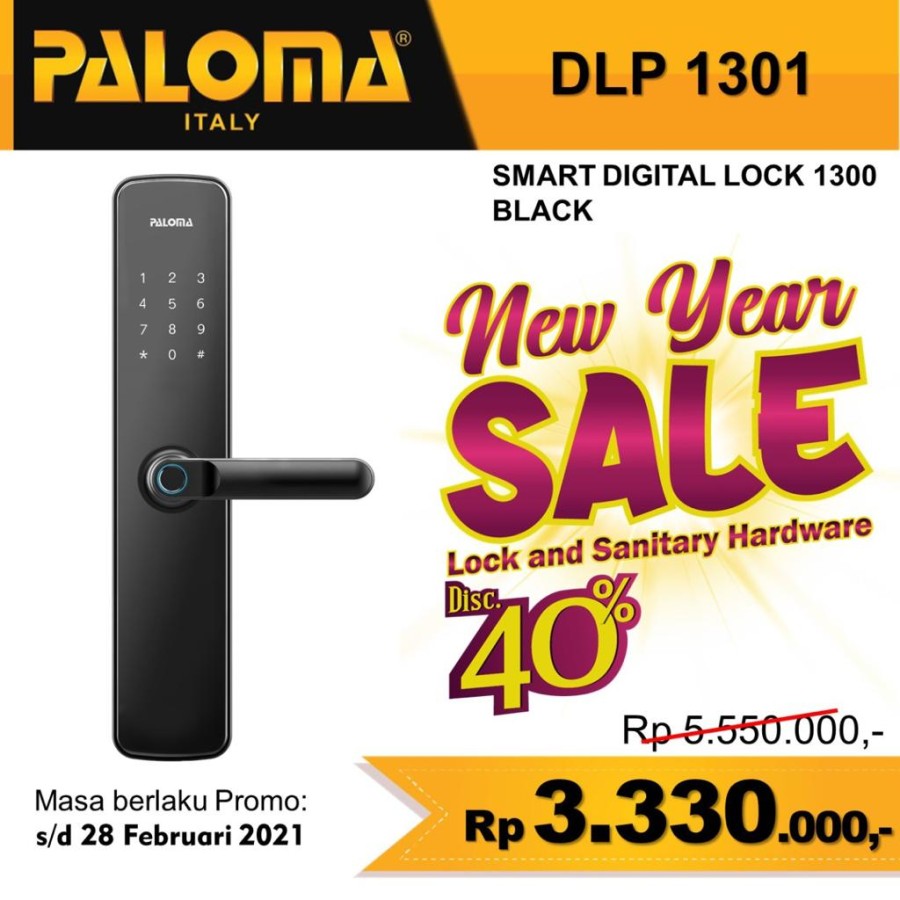 Smart Digital Lock PALOMA DLP 1301 Black Smart Digital Lock PALOMA DLP 1301 Black