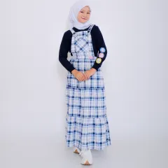 ARF07 Shibakids Baju Overall Anak / Pakain Anak  Perempuan Arfa series Warna Nevi  / Gamis remaja