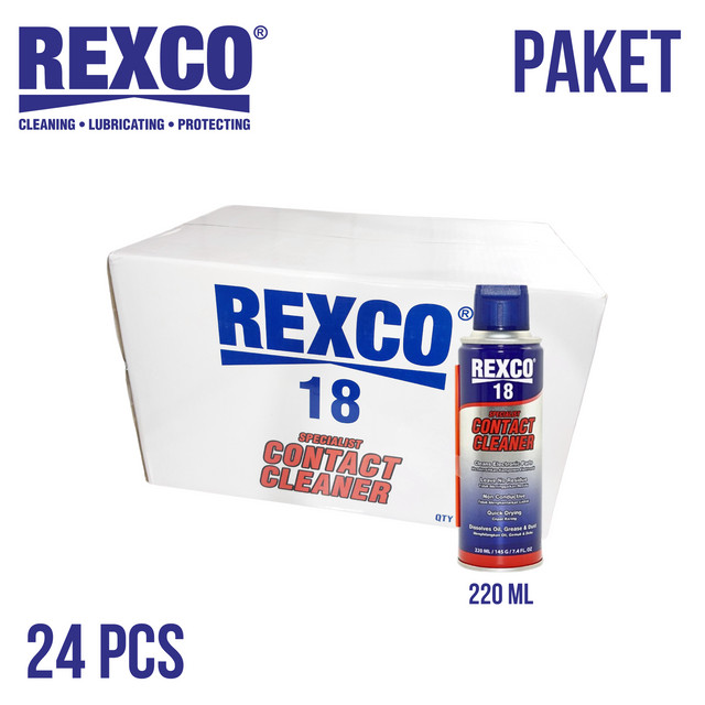 Rexco 18 SET 24 Pembersih Elektrik Elektronik Contact Cleaner 220 DUS Harga 988,416 rupiah*Gratis Ongkir