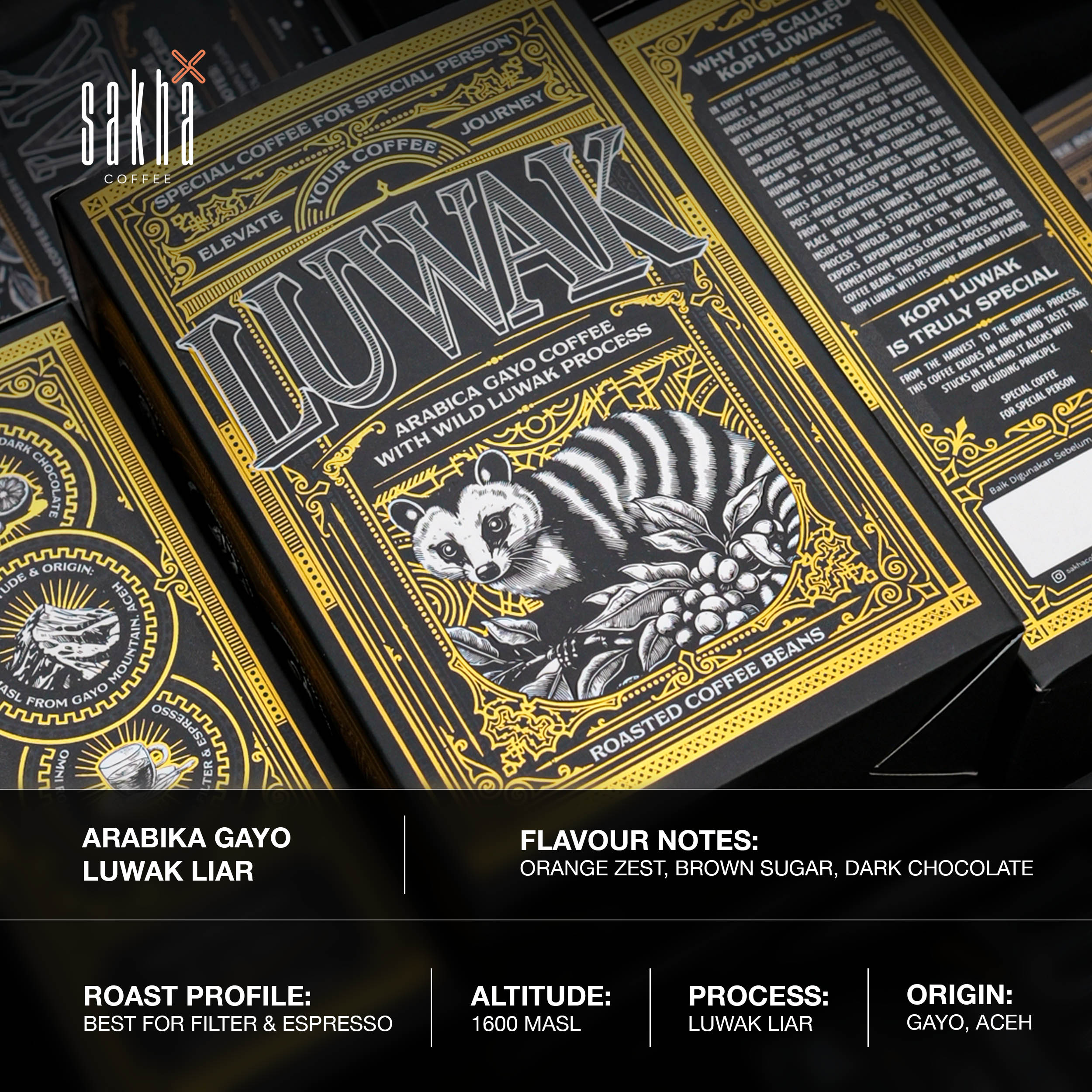 Kopi Luwak Liar Arabika Gayo Aceh Sumatra Arabica Coffee Bean Espresso