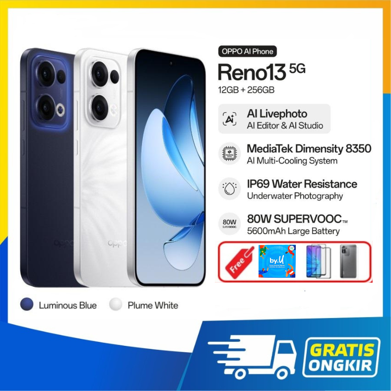 Oppo Reno 13 5G NFC 12/256GB IP69 water resistance, 50MP ultra-camera garansi-plume White Harga  5,273,500 Ringgit*Penghantaran Percuma