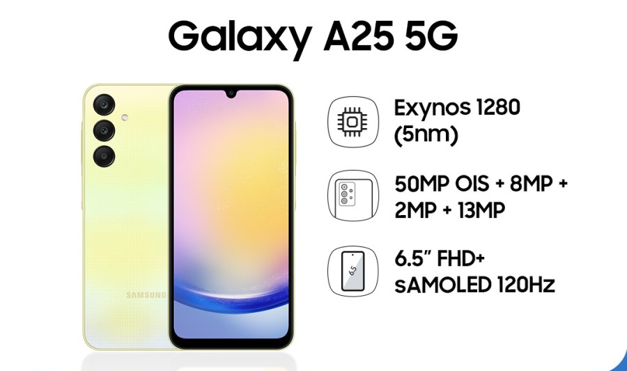 SAMSUNG A25 5G RAM 8/256 GB GARANSI RESMI BISA KREDIVO / PAYLATER Harga 4,399,000 rupiah*Gratis Ongkir