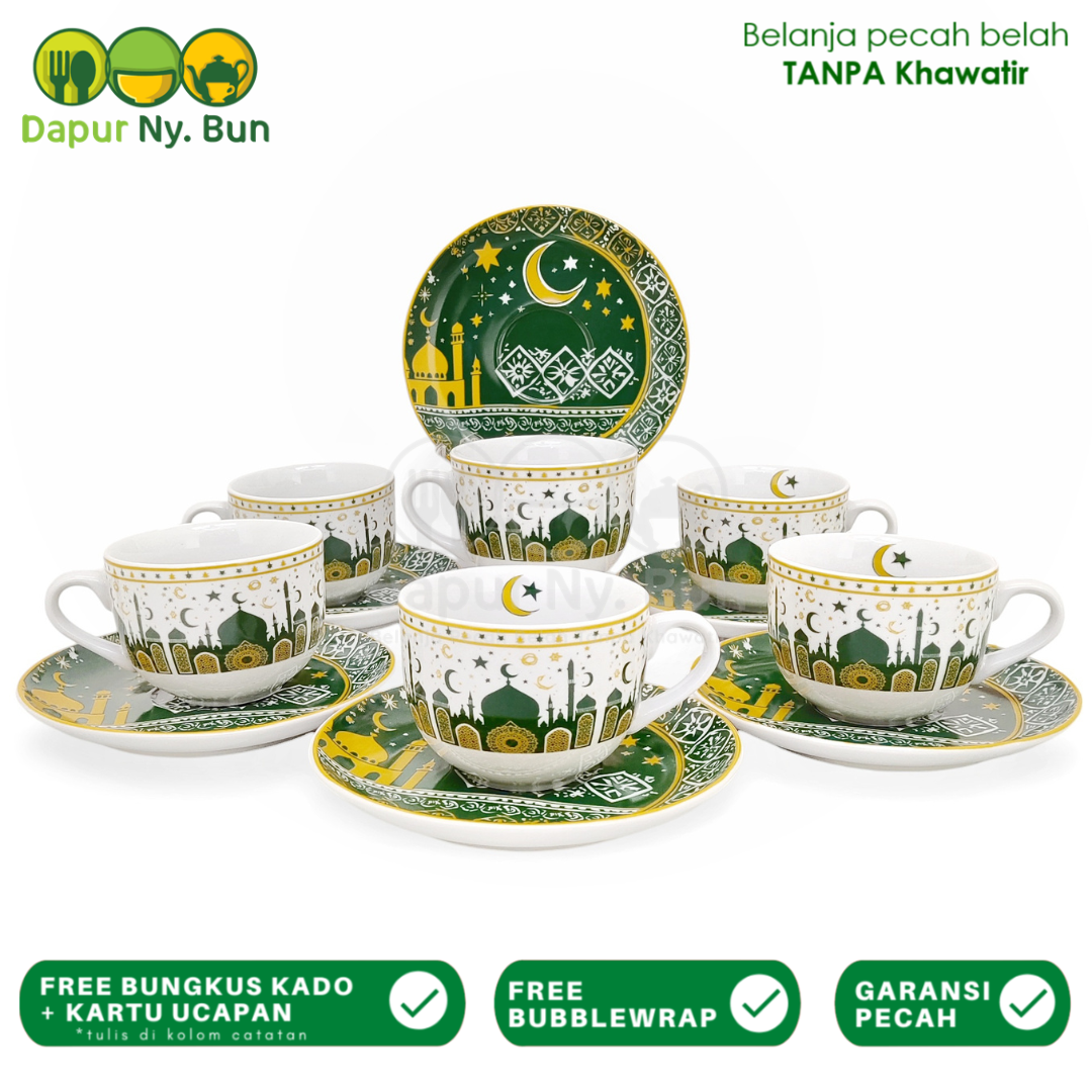 6 Psg Cangkir Set Kado Lebaran / Hampers Idul Fitri / hadiah Ramadhan