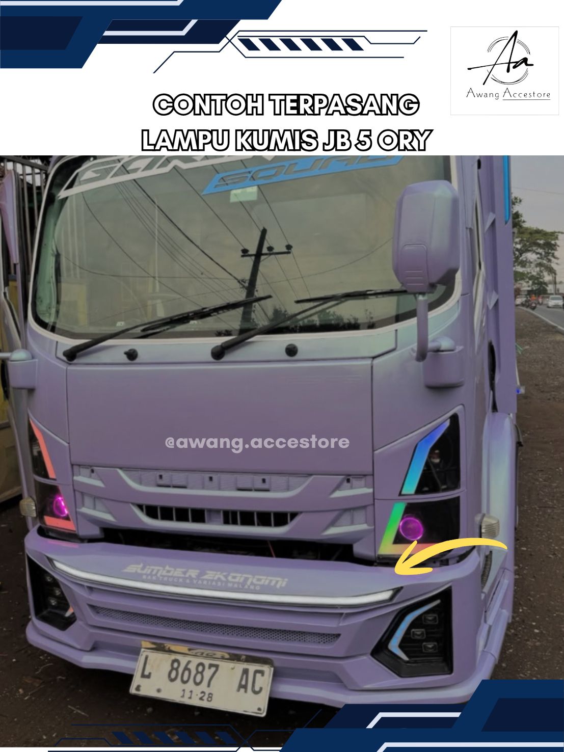 LAMPU KUMIS JB 5 ORY LAMPU PEDANG JB 5 LAMPU CENTER DEPAN JETBUS 5 ORY Harga 1,170,000 rupiah*Gratis Ongkir