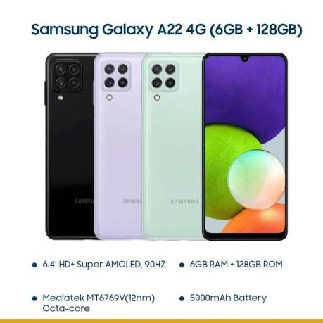 Samsung Galaxy A22 / RAM 6GB - INTER 128GB / BERGARANSI Harga  2,100,000 Ringgit*Penghantaran Percuma