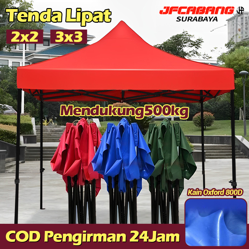 JF Indonesia Tenda Lipat 2x2 3x3 Alat Olahraga Outdoor Tenda Gazebo 600D Tenda Bazar Pameran Tenda Dagang otomatis Harga 512,000 rupiah*Gratis Ongkir