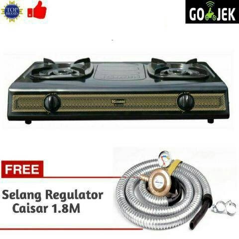 Rinnai RI-522S Kompor Gas 2Tungku + Win Gas Selang Regulator Meter Harga 499,000 rupiah*Gratis Ongkir