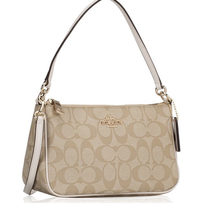 Coach Ladies Coated Canvas Signature Hadley Hobo 21 In Sand Taupe