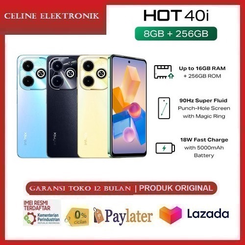 Infinix Hot 40i 8/256GB - Up to 16GB Extended RAM - Unisoc T606 Giá 1,492,500 Đồng*Miễn phí vận chuyển
