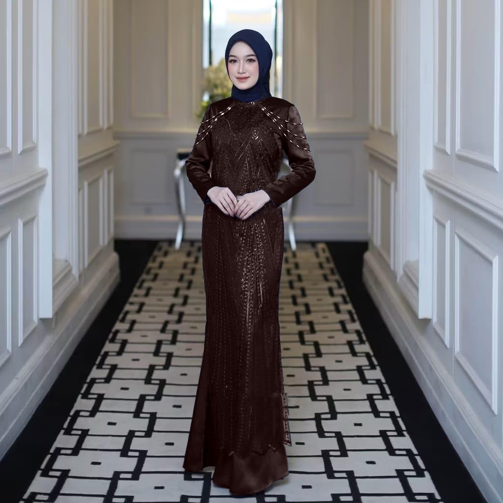 dress brokat satin Brokat Baju Bridesmaid Grey Dress Bridesmaid Hijab Satin Gamis Kondangan Bahan Brokat Motig