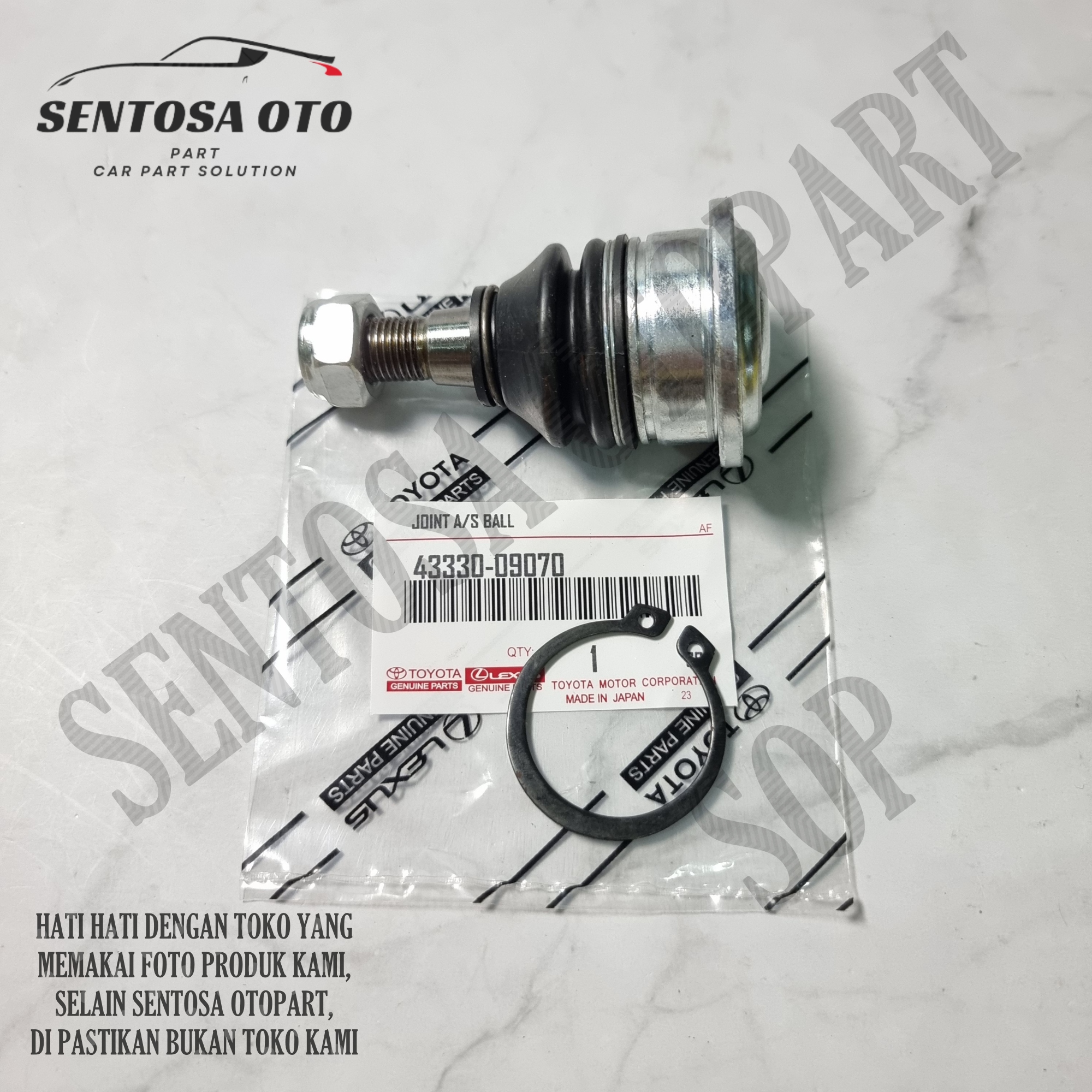 Ball Joint Lower Arm All New Yaris All New Vios Sienta Etios P/N 43330-09070 Harga  55,000 Ringgit*Penghantaran Percuma