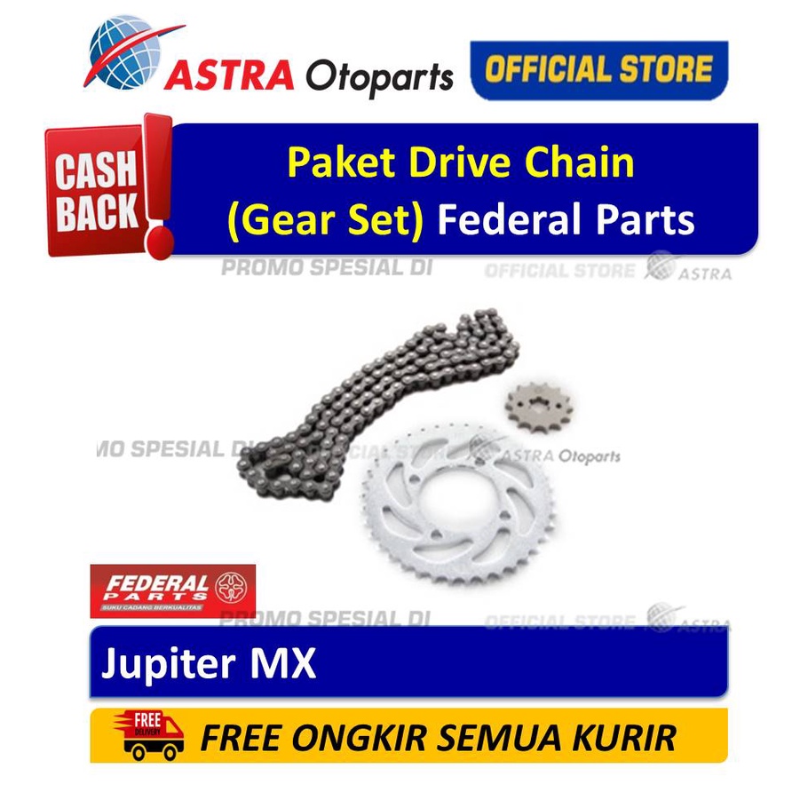 Paket Drive Chain Federal Parts Jupiter MX Harga 175,000 rupiah*Gratis Ongkir