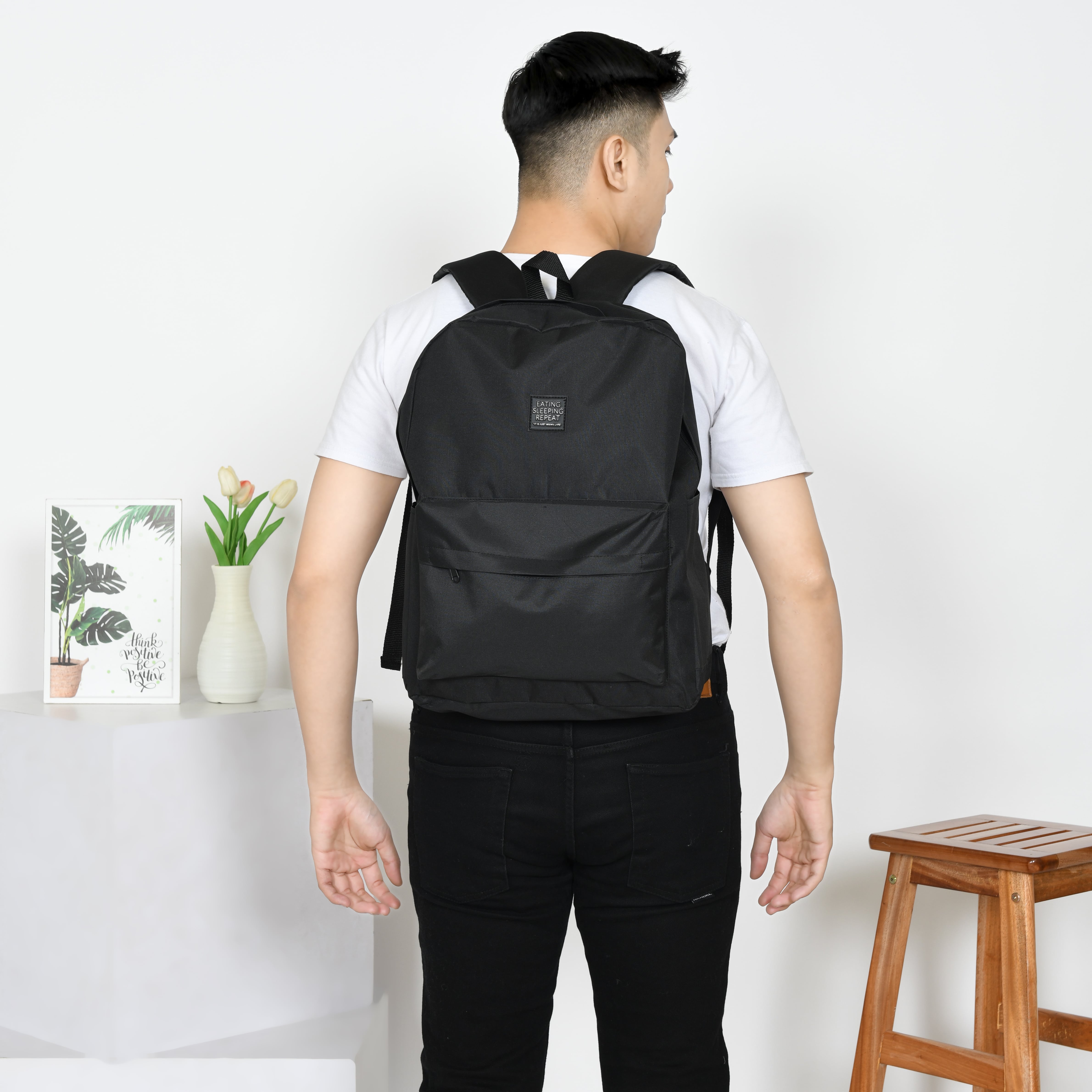 Tas Ransel Pria Warna Hitam - Tas Backpack - Tas Punggung - Tas Sekolah - Tas Kuliah - Tas Kerja - Tas…